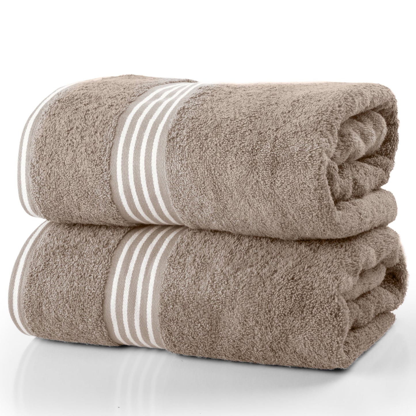 Lavish Home Toallas de Baño de 35x70 Pulgadas - Juego de Toallas de Algodón de Secado Rápido de 2 Pzas (Gris)
