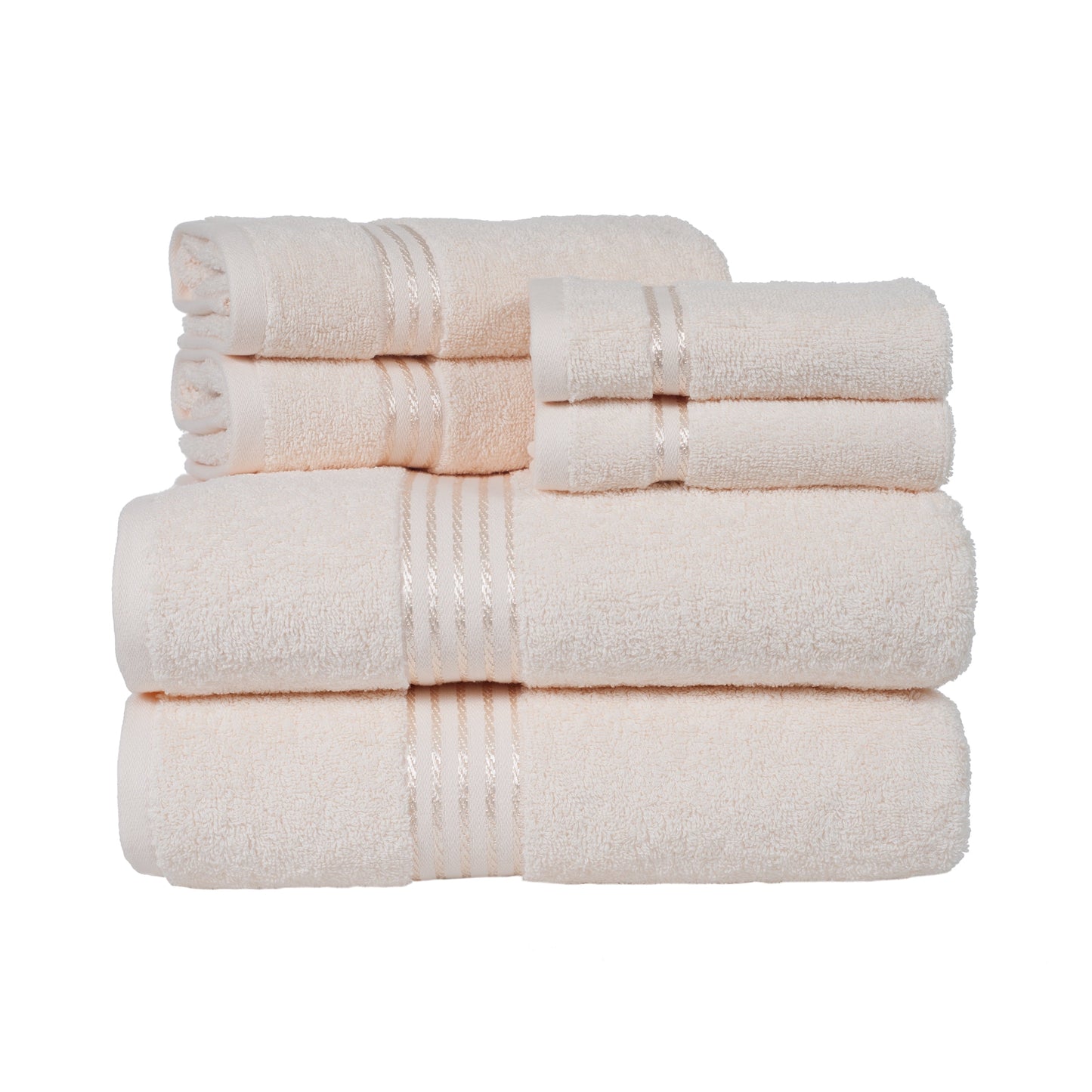 Lavish Home 6 Piece Towel Set - 625GSM Cotton Bathroom Accessories (Ivory)