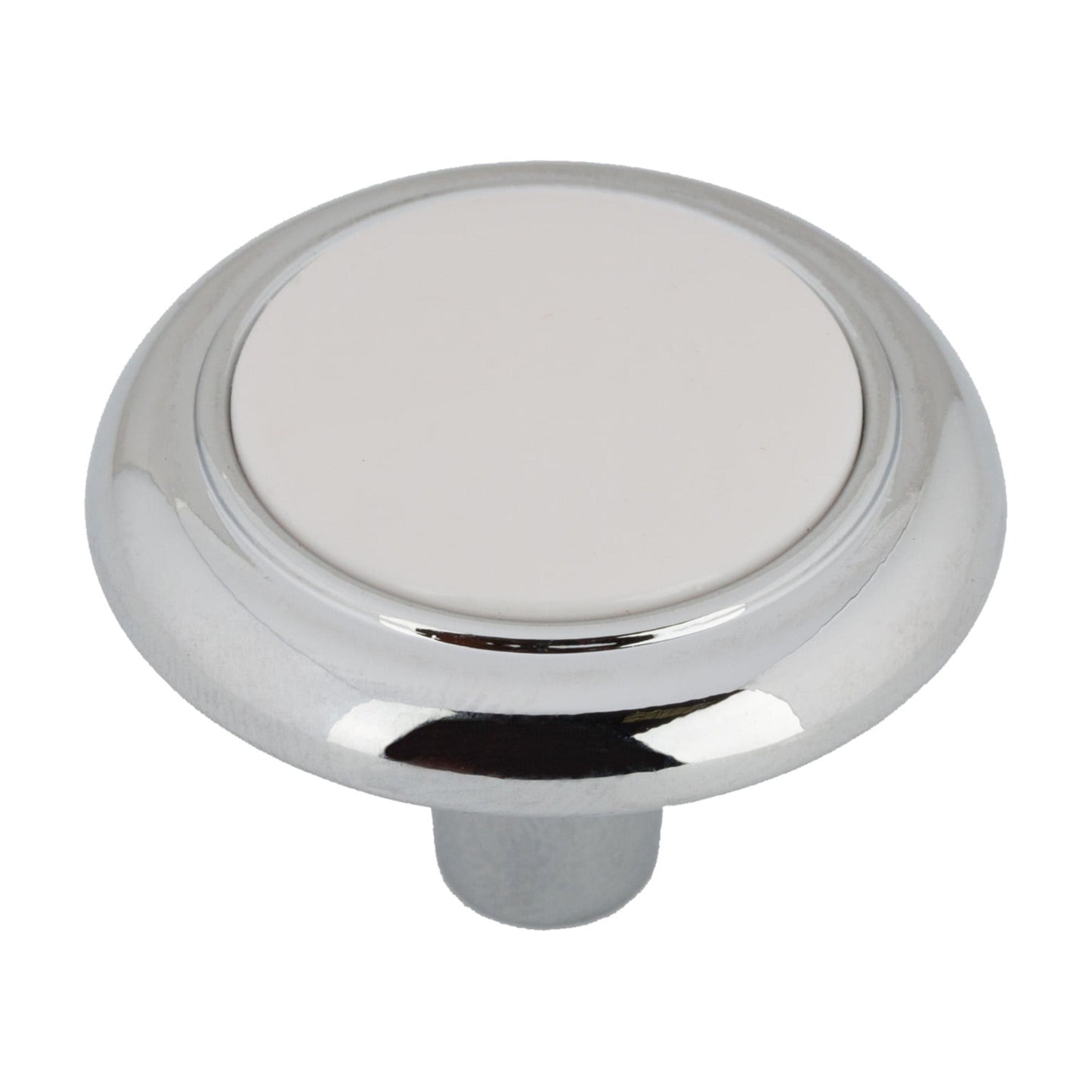 Mainstays Perilla Clásica para Gabinete de 1-1/4" (32 Mm), Cromo y Blanco, Paquete de 10