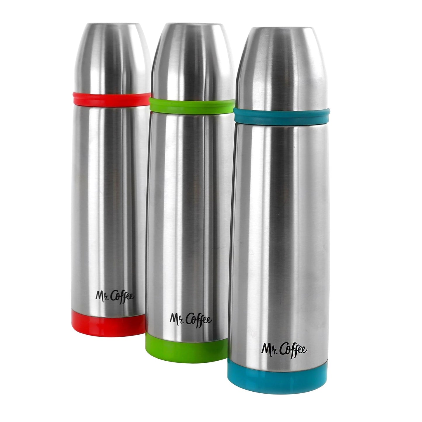 Mr. Coffee Altona 3 Piece 27 Ounce Stainless Steel Thermal Travel Bottles in Assorted Colors