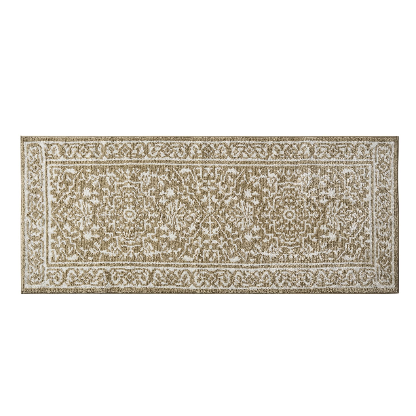My Texas House Alfombra de Baño Tejida con Medallón Taupe Lacey, 20" x 32"