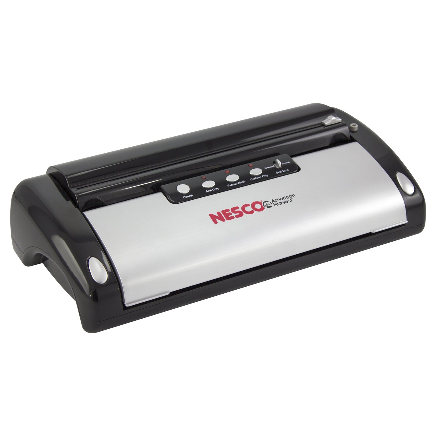 Nesco Vacuum Sealer Machine, Automatic Food Sealer With Accessory Port for Sealing Jars/Canisters, Built‑In Roll Storage & Cutter, Includes (2) 10 ft Rolls, For Pantry Storage & Preserving Leftovers