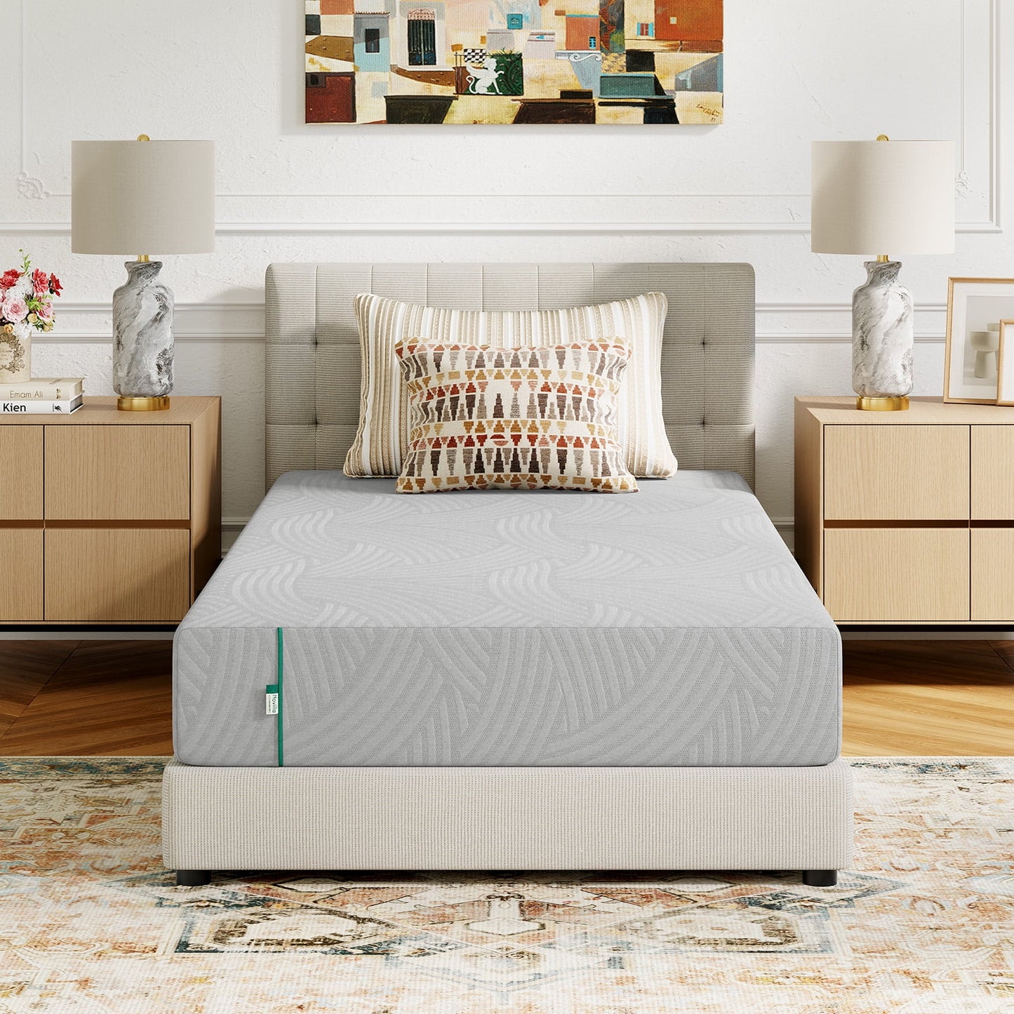 Novilla Atease Colchón de Memory Foam para Adultos de 8" Tamaño Twin, Firmeza Media