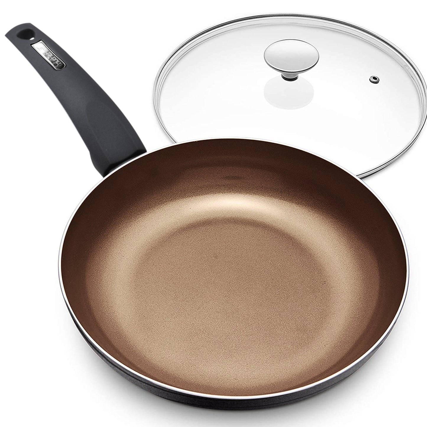 NutriChef Sartén Pequeña de 8'' - Utensilios de Cocina Antiadherentes con Patrón de LÃneas Acanaladas Metálicas