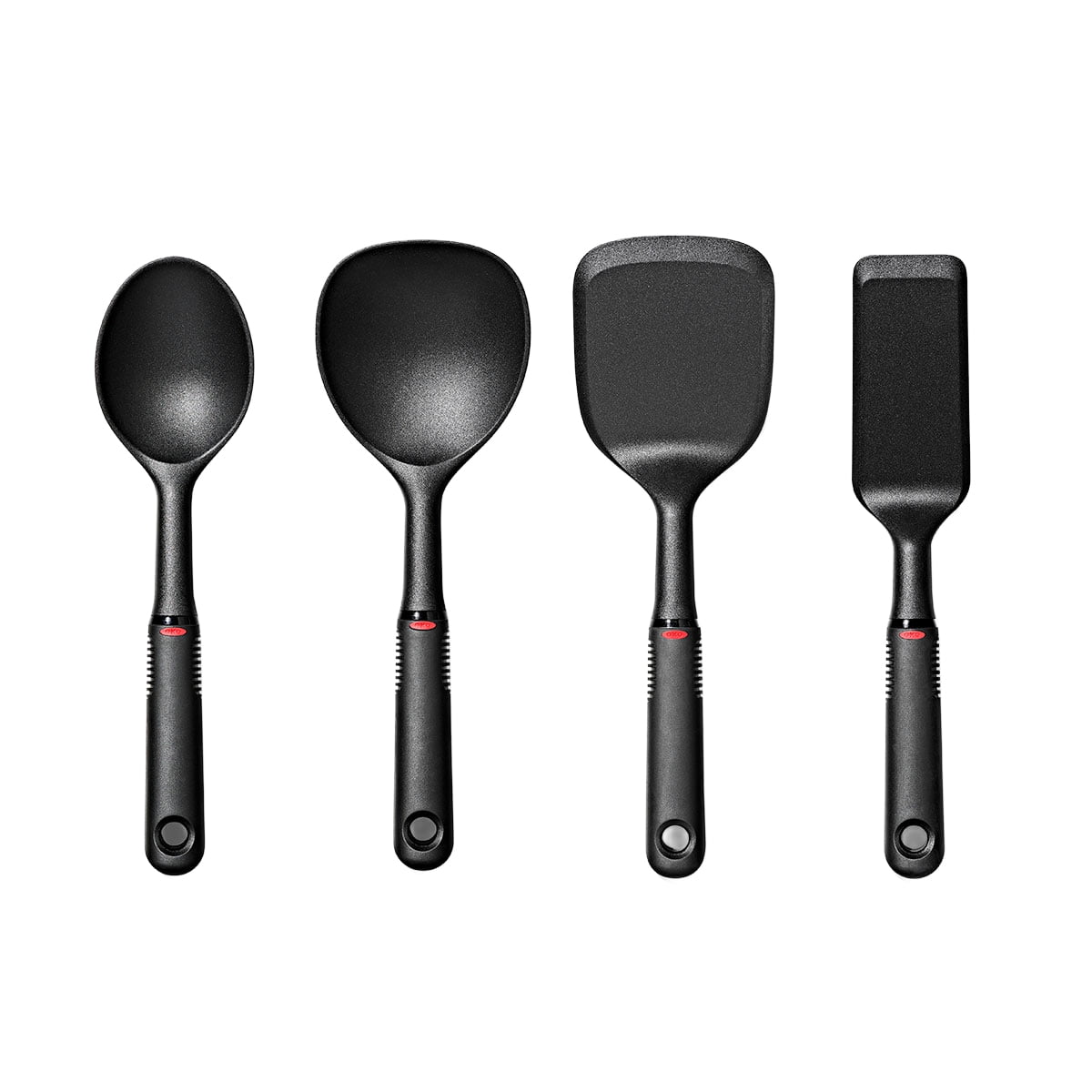 OXO SoftWorks 4-Piece Nylon Mini Utensil Set, Black – Turner, Spoon, Rice Paddle & Server