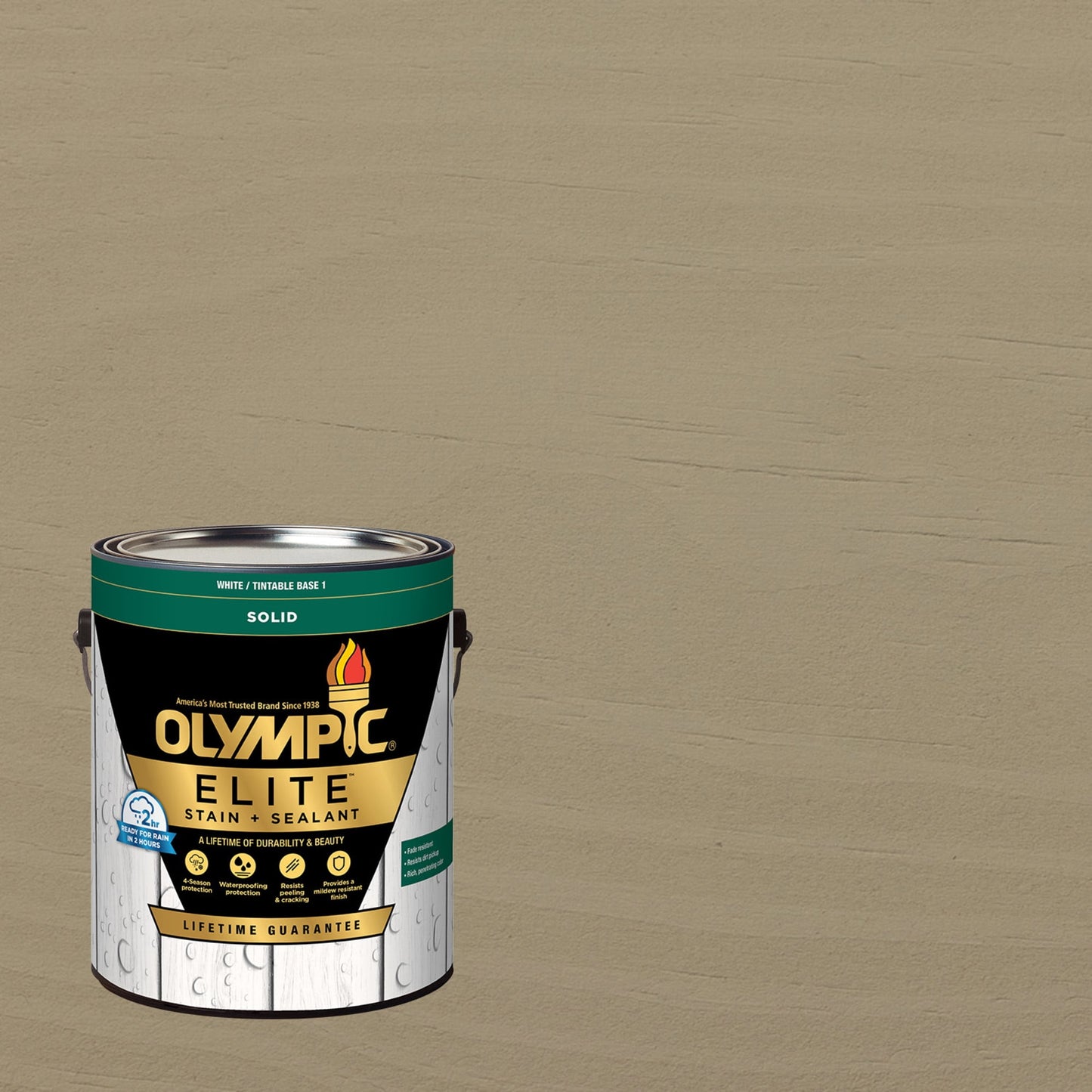 Olympic Elite 1 Gallon SC-1066 Predawn Solid Advanced Exterior Stain and Sealer in One