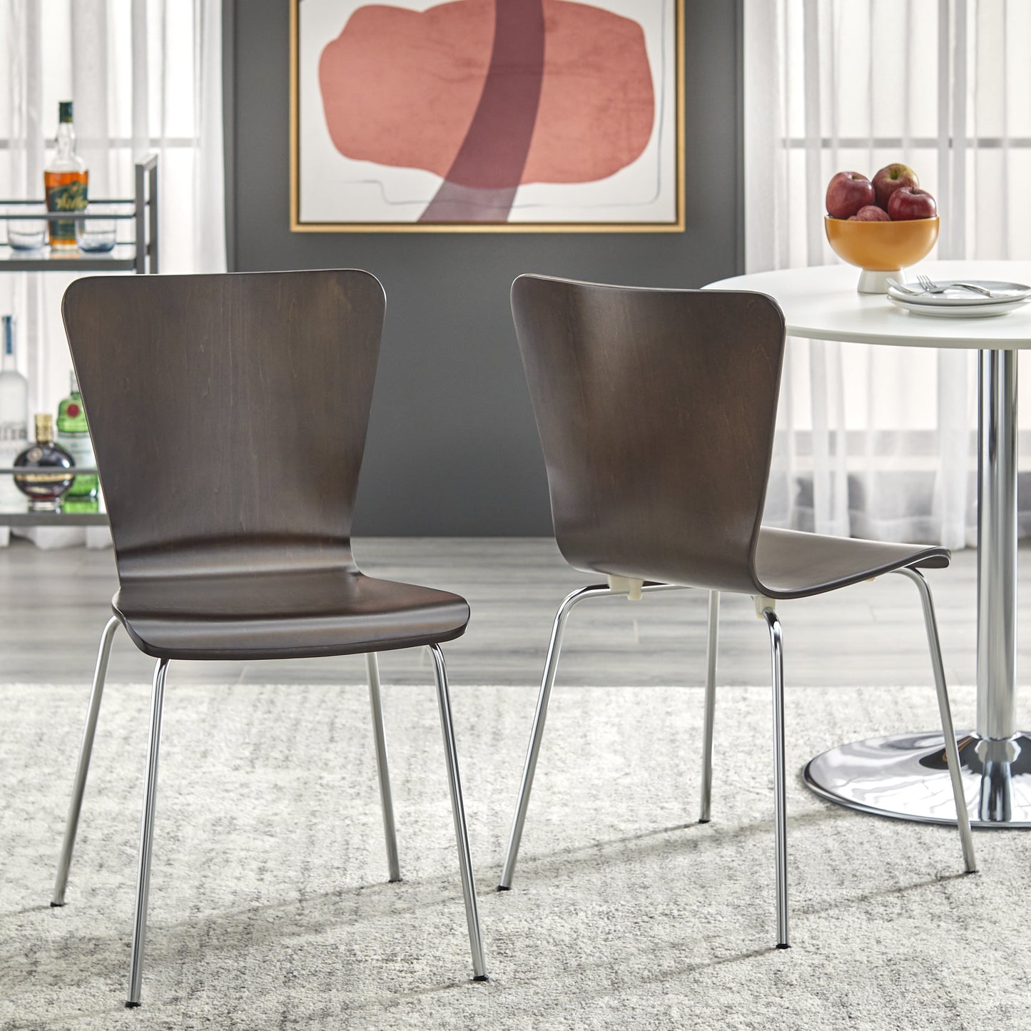 Pisa Bentwood Chair, Set of 2, Espresso