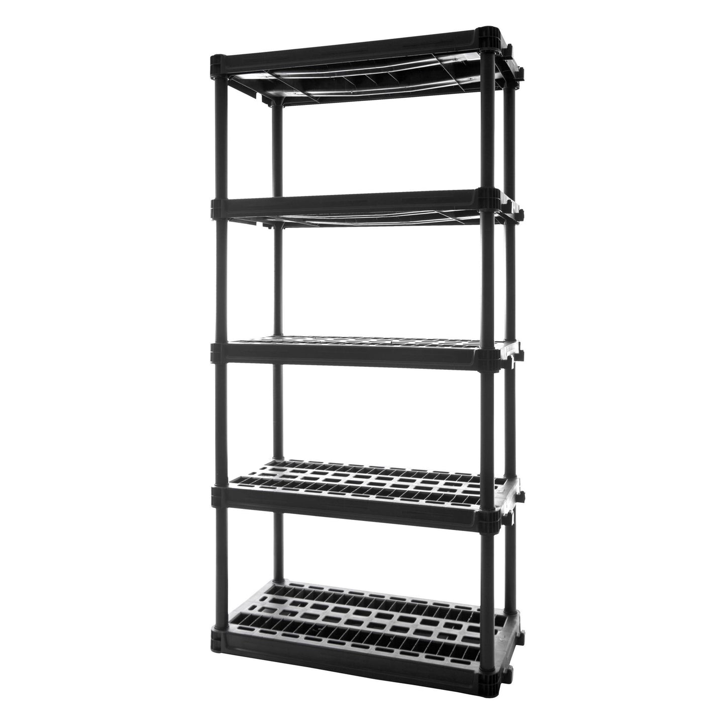 Plano 5-Shelf Heavy Duty Plastic Storage Shelves, 73†x 36†x 18â€, 750lb Capacity