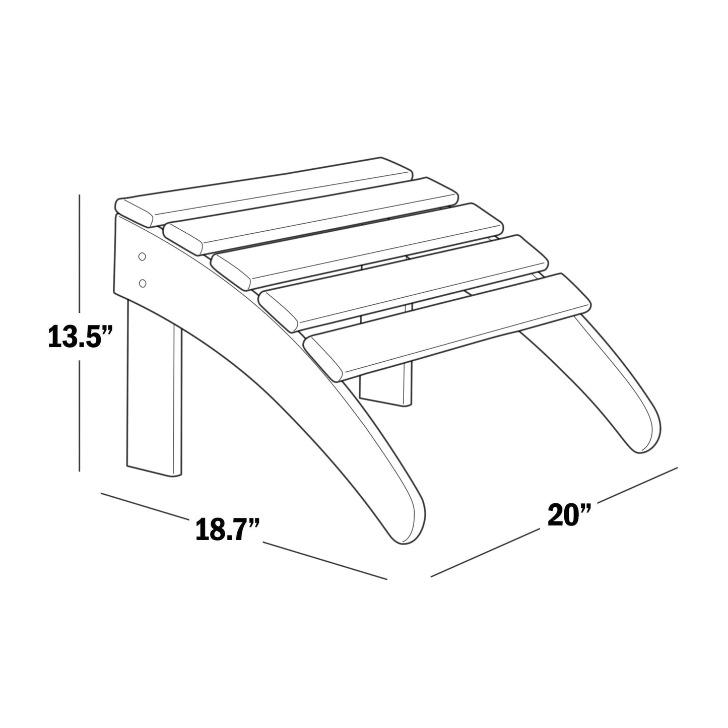 Polytrends Laguna Hdpe All Weather Outdoor Patio Foldable Ottoman Red