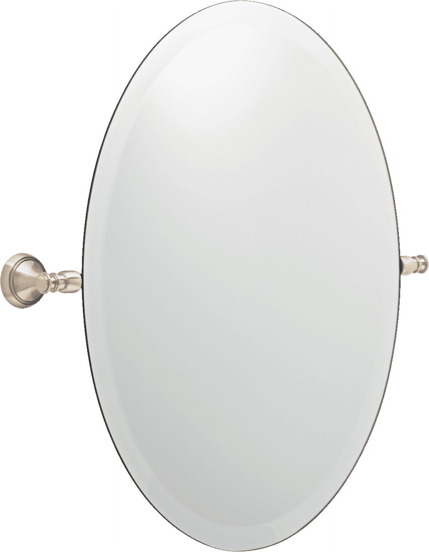 Better Homes & Gardens Safford Espejo Redondo Inclinable para Baño de 23" H x 23" W, NÃquel Satinado