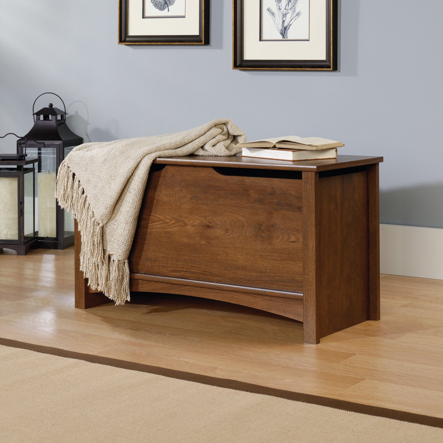 Sauder Shoal Creek Engineered Wood Storage Chest in Oiled Oak