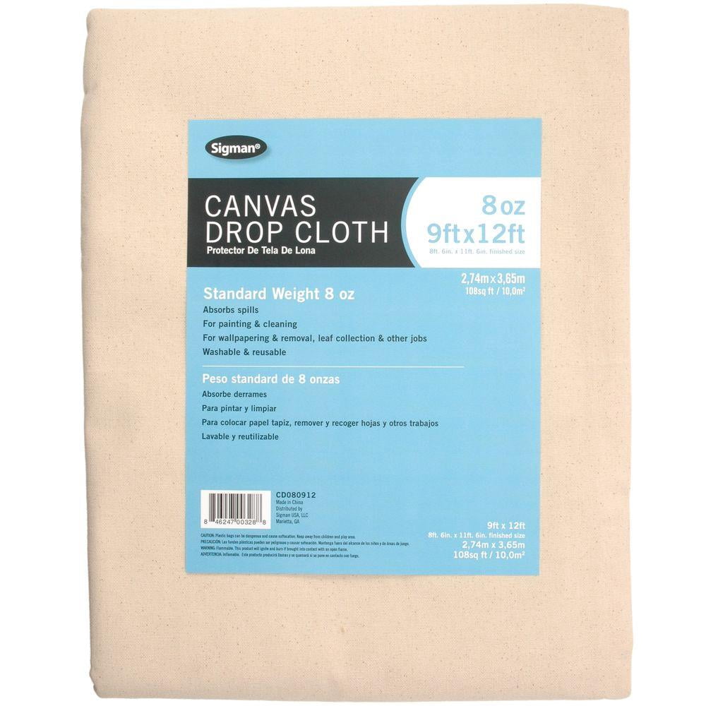 Sigman 8 oz 9' x 12' Canvas Drop Cloth