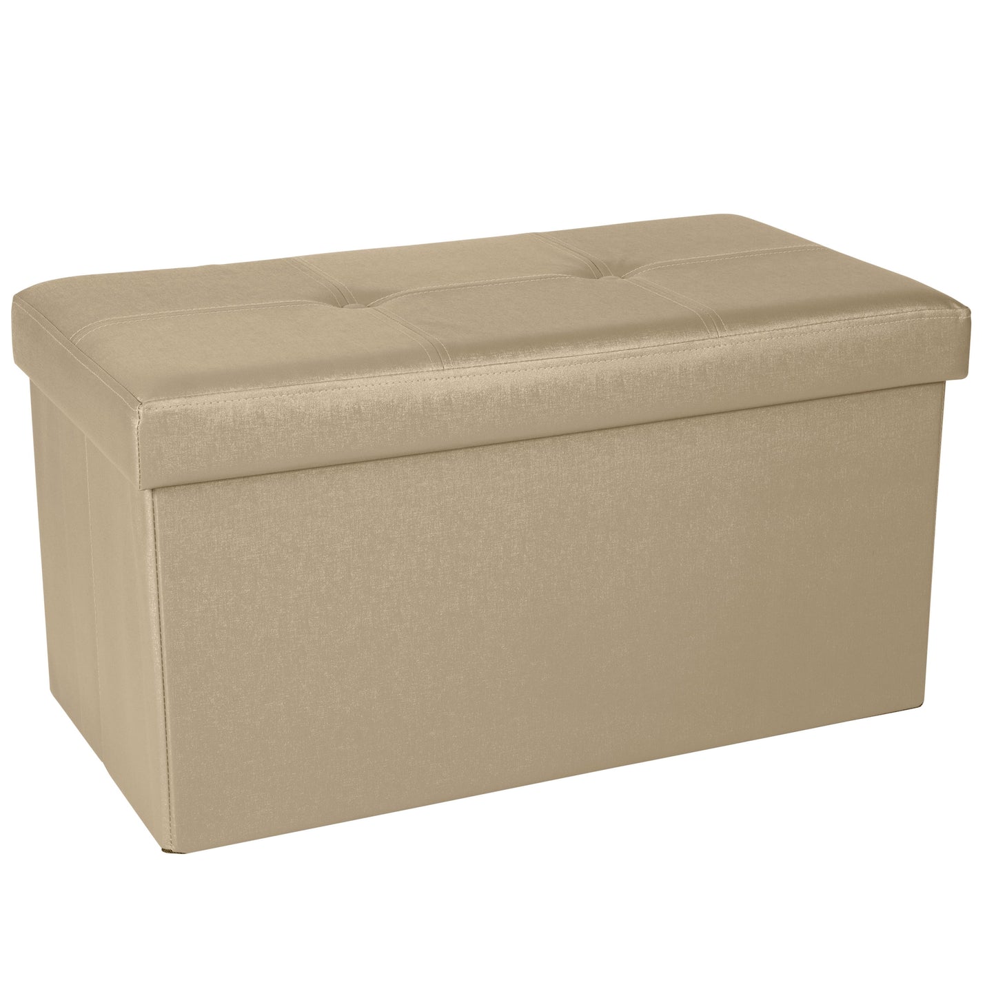 Simplify Otomana Plegable Doble de Piel Sintética Metalizada Gold