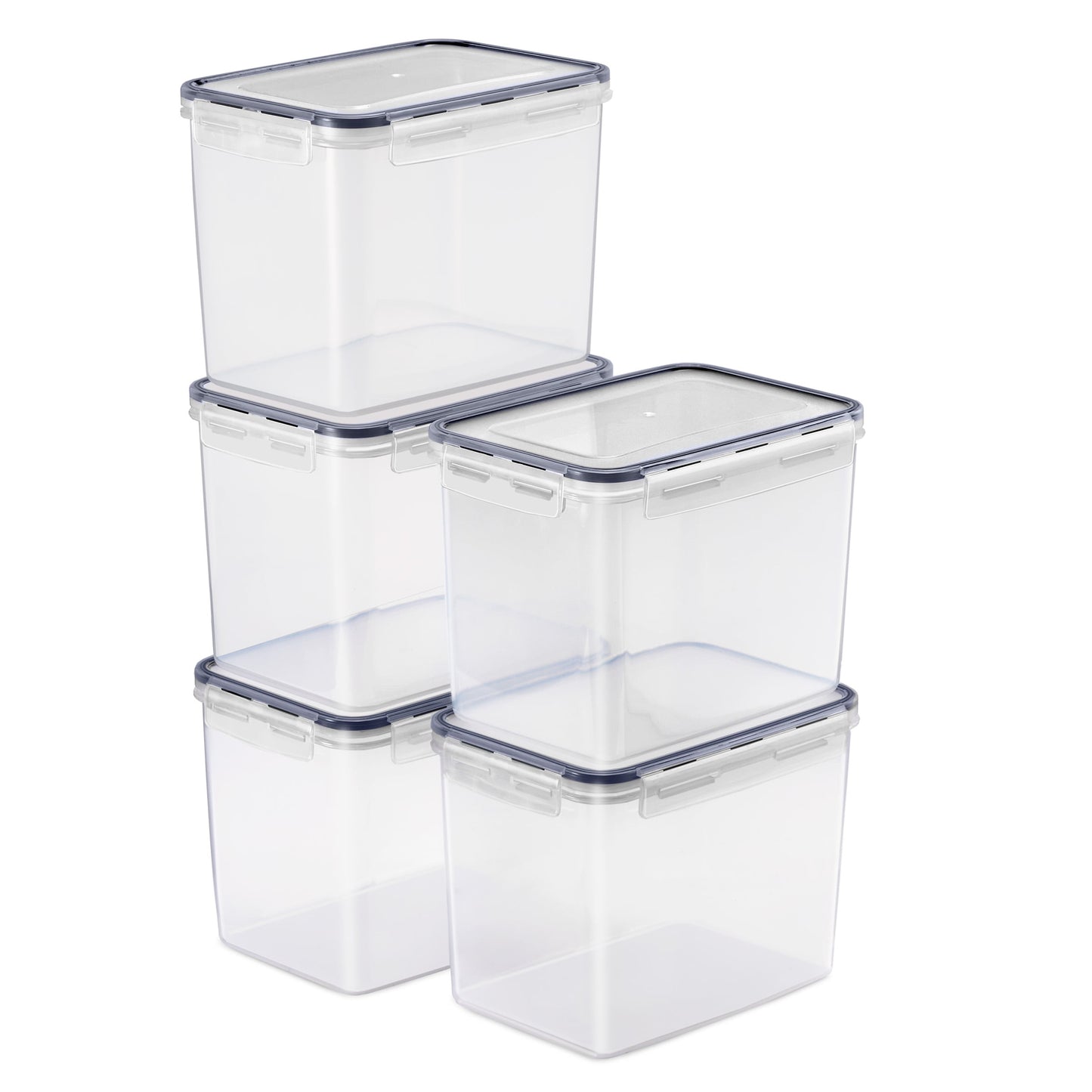 Sorbus Paquete de 5 (121oz/15vasos) Recipientes Herméticos para Almacenamiento de Alimentos - Tapas de Cierre de Cuatro VÃas Mantienen los Alimentos Frescos - Guarda Cereal, Pasta, Harina y Más