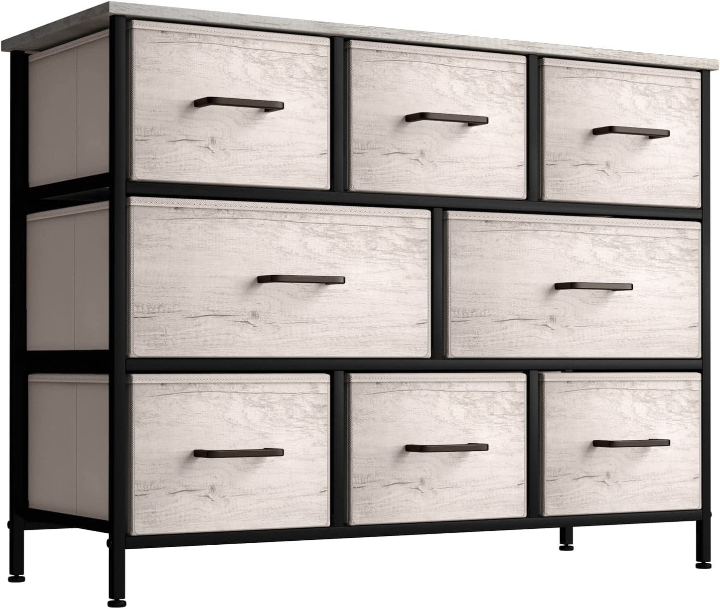 Sorbus Dresser with 8 Fabric Drawers – Wide Storage Chest, Collapsible & Portable TV Stand – Organizing for Bedroom & Living Room, Greige