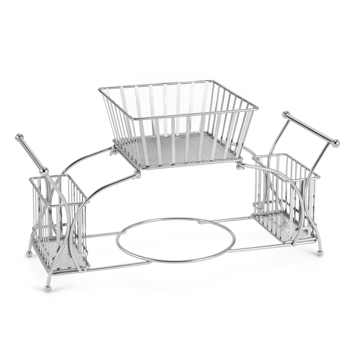 Sorbus Organizador Plateado para Utensilios – Porta Cubiertos y Servilletas Apilable con Almacenamiento para Platos – Organizador de Mesa para Cocina, Buffet, Fiesta, Comedor y Entretenimiento