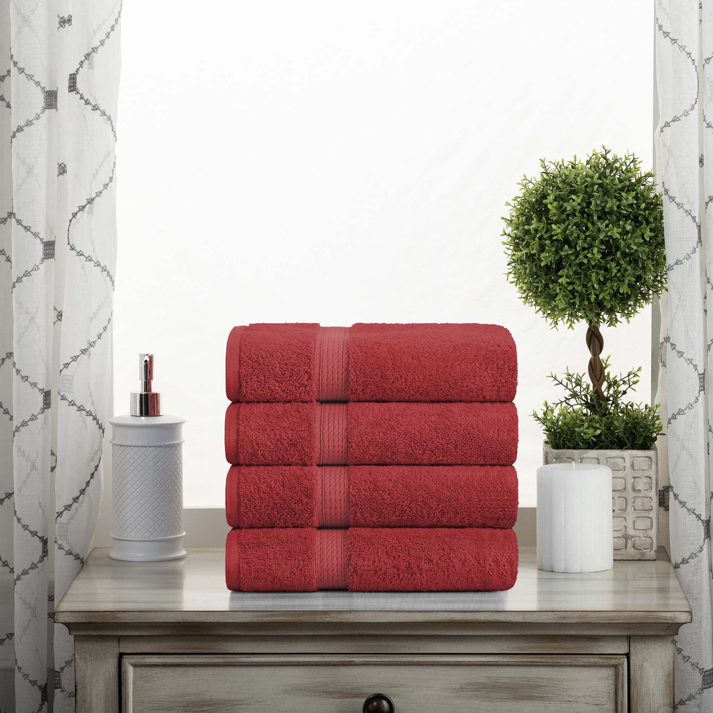 Superior 800 GSM Egyptian Cotton 8-Piece Towel Set, Soft Ultra Absorbent Towels, Black