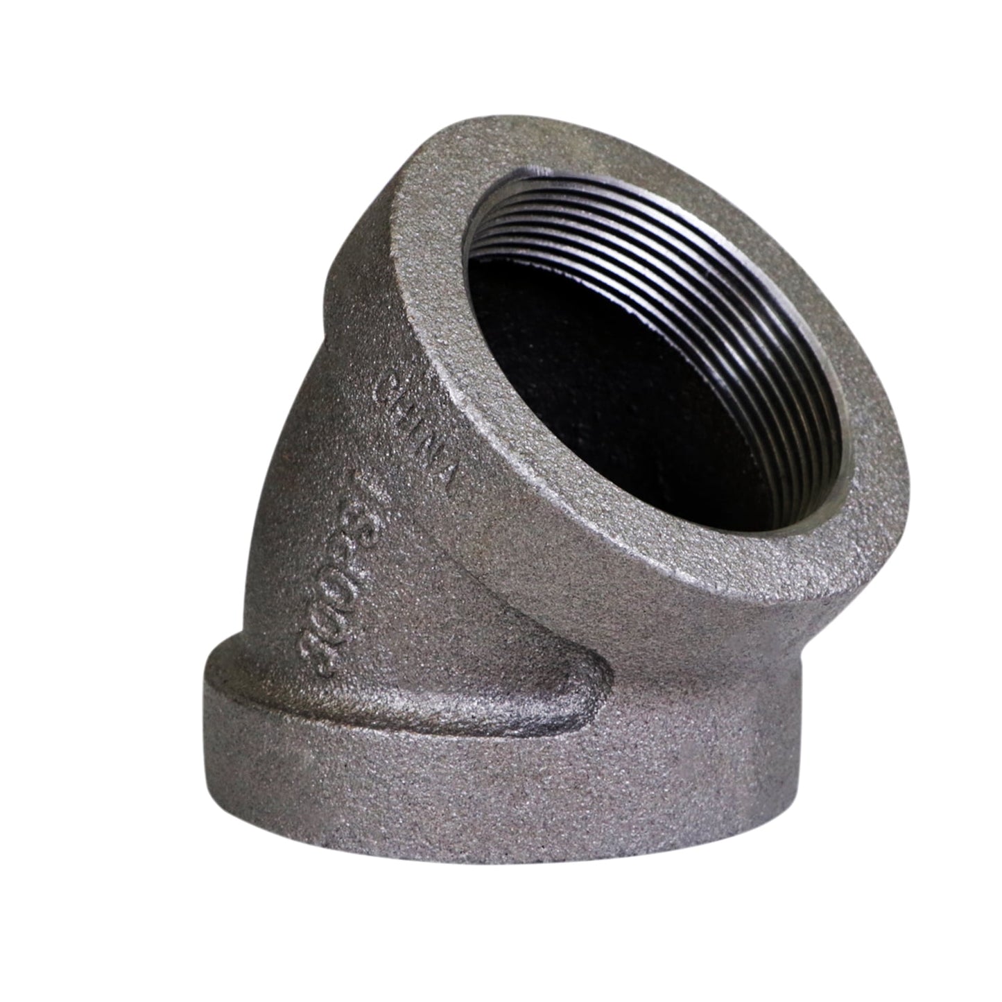 Supply Giant 4" 45 Degree Black Pipe Fitting Street Elbow Cast Iron