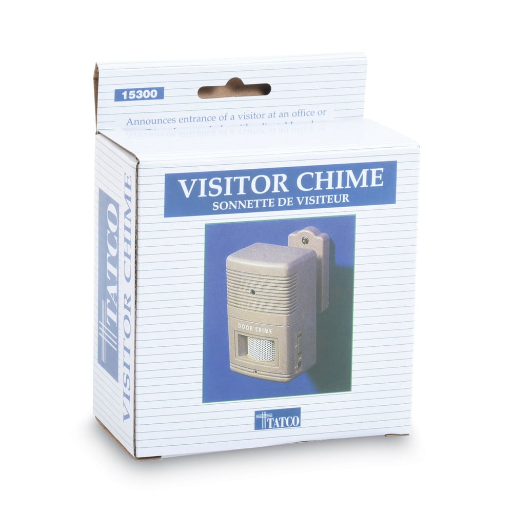 Tatco Visitor Arrival/Departure Chime, Battery Operated, 2-3/4w x 2d x 4-1/4h, Gray