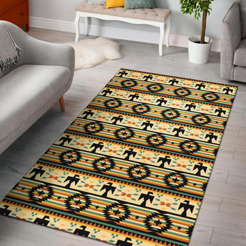 Thunderbirds Yellow Native American Design Area Rug no link