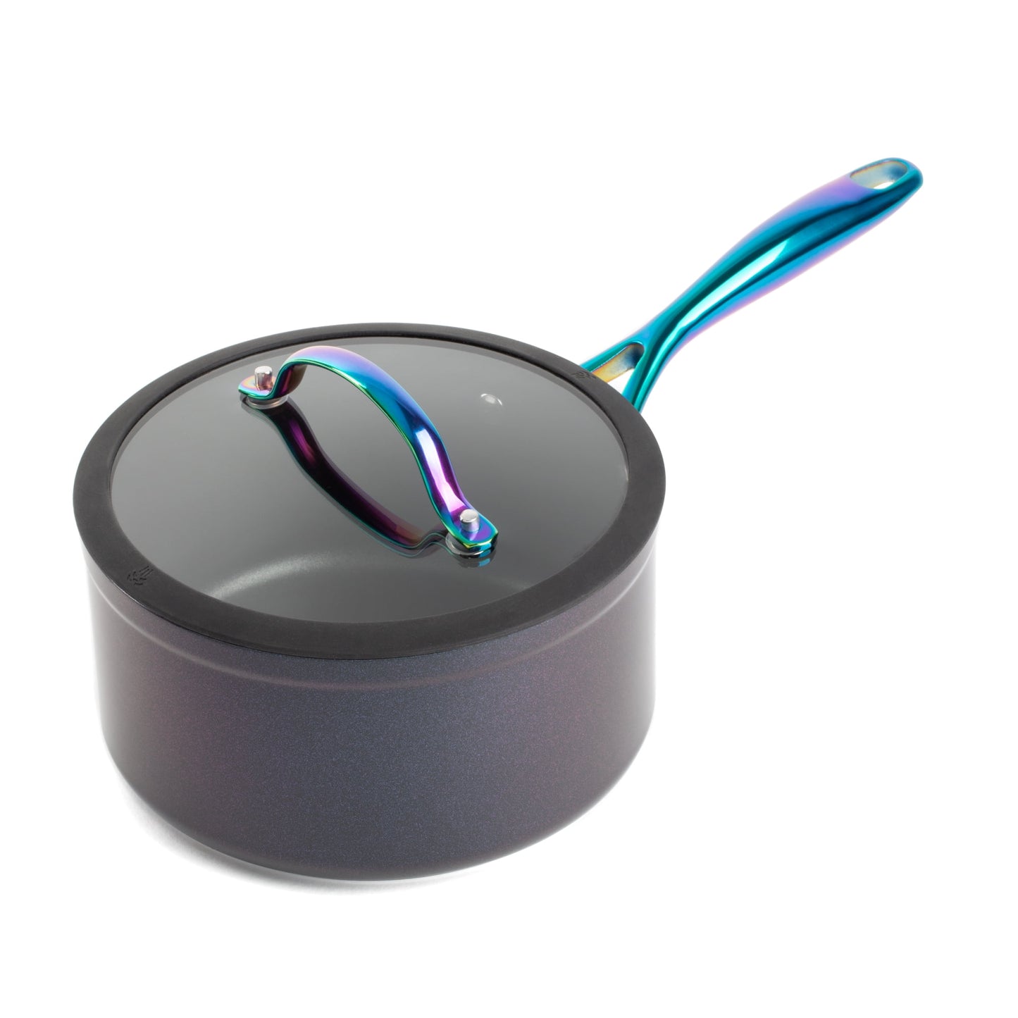 Thyme & Table 2.5 QT Non-Stick Sauce Pan with Glass Lid - Rainbow, Signature Collection
