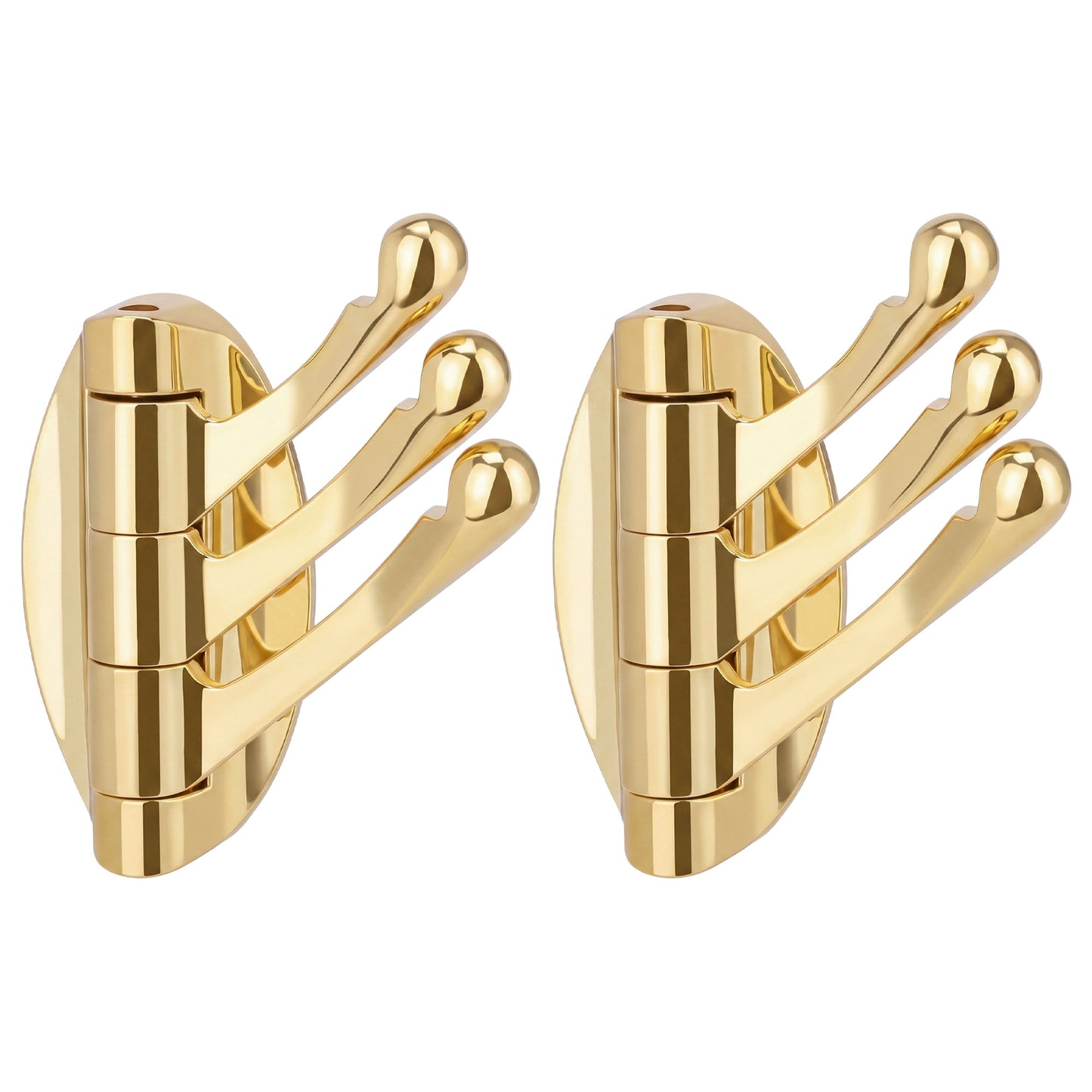 Unique Bargains 2Pcs Utility Hooks Metal Durable Hooks Gold