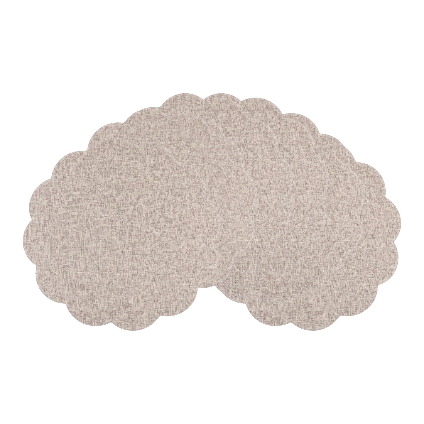 Unique Bargains Set of 6 Flower Placemats for Kitchen Beige 15*15in