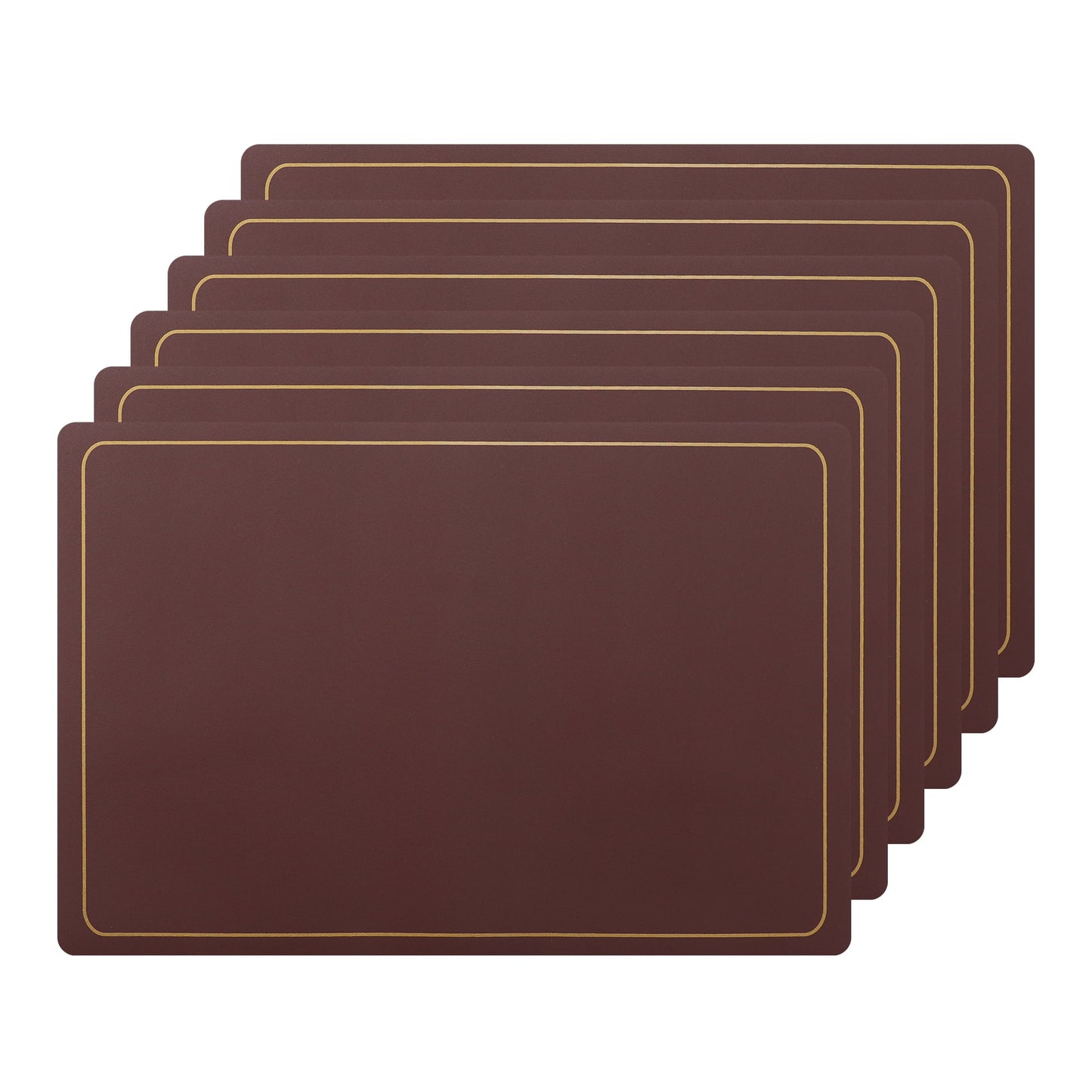 Unique Bargains Juego de 6 Manteles Individuales de Cuero Sintético Resistentes Al Calor para Cocina Comedor Azul Oscuro