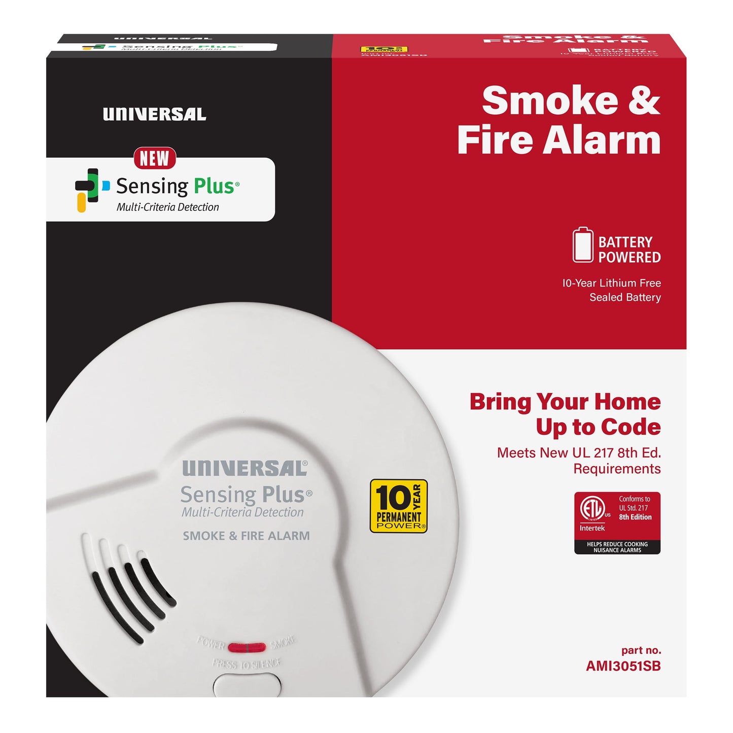 Universal Security Instruments Inc Sensing Plus, Alarma de Humo y Incendio, Detección de Múltiples Criterios, con BaterÃa Sellada de 10 Años