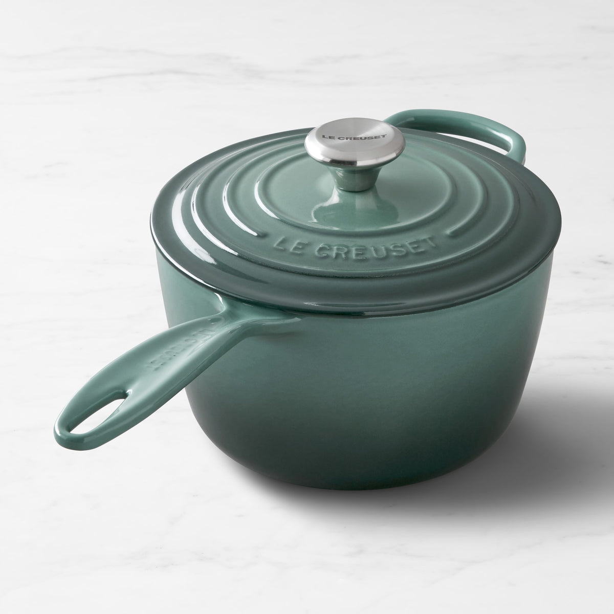 Le Creuset Signature Enameled Cast Iron Saucepan,Ocean,2.25-Qt.