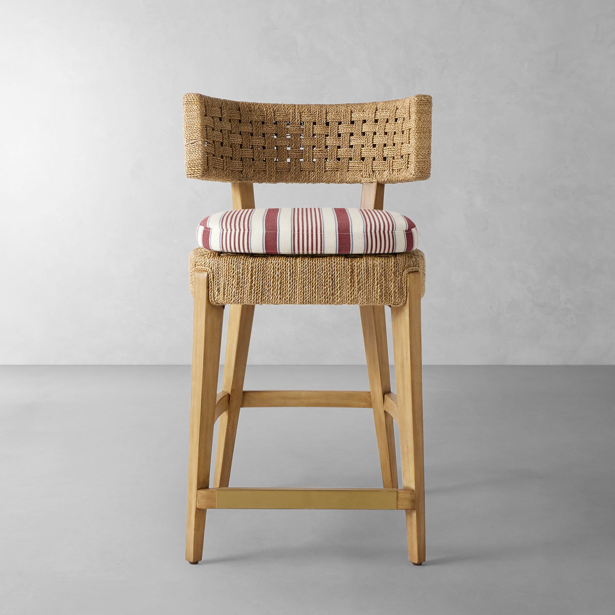 Santorini Counter Stool Cushion,Georgia Stripe\, Red,