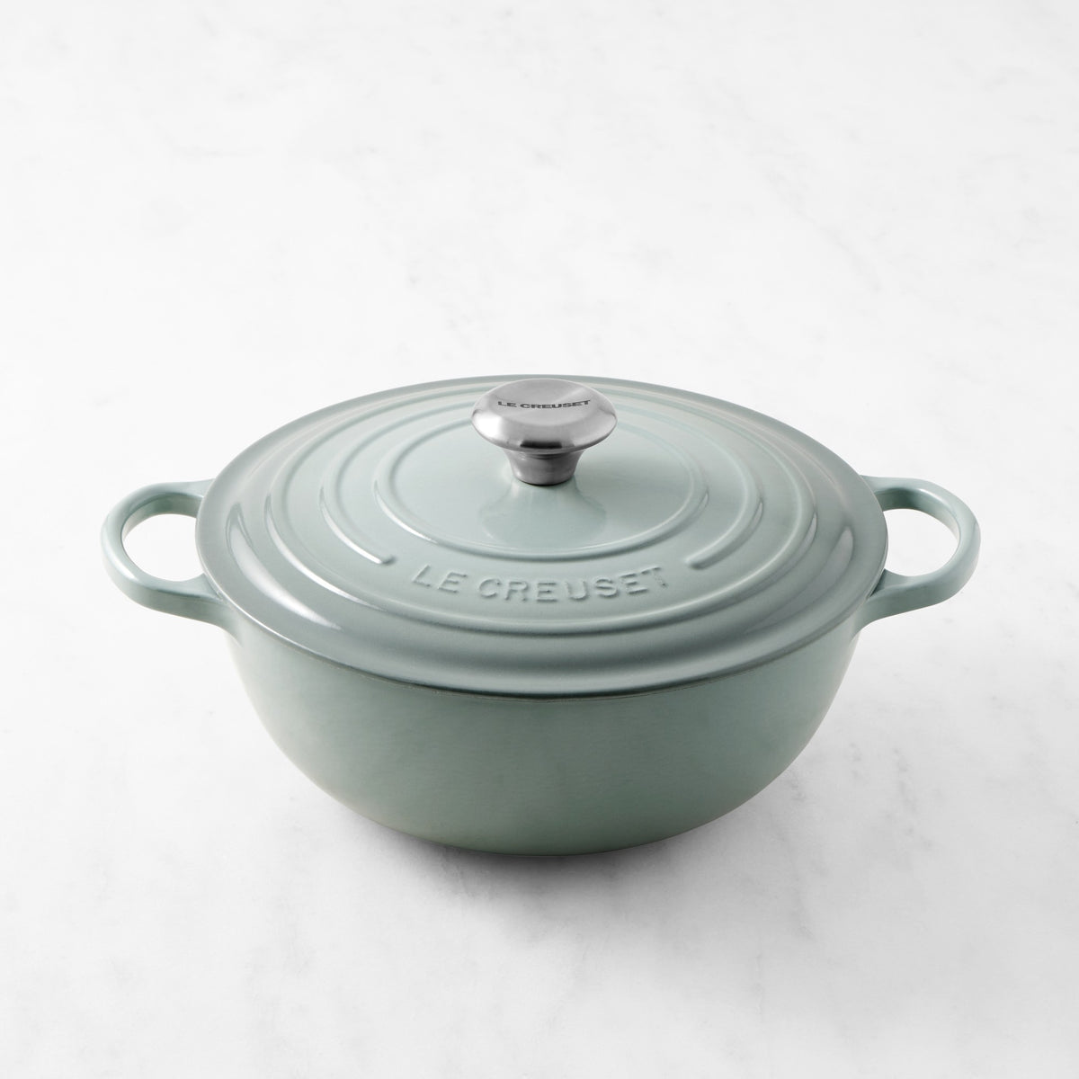 Le Creuset Signature Enameled Cast Iron Soup Pot, 4.5-Qt.,Sea Salt,