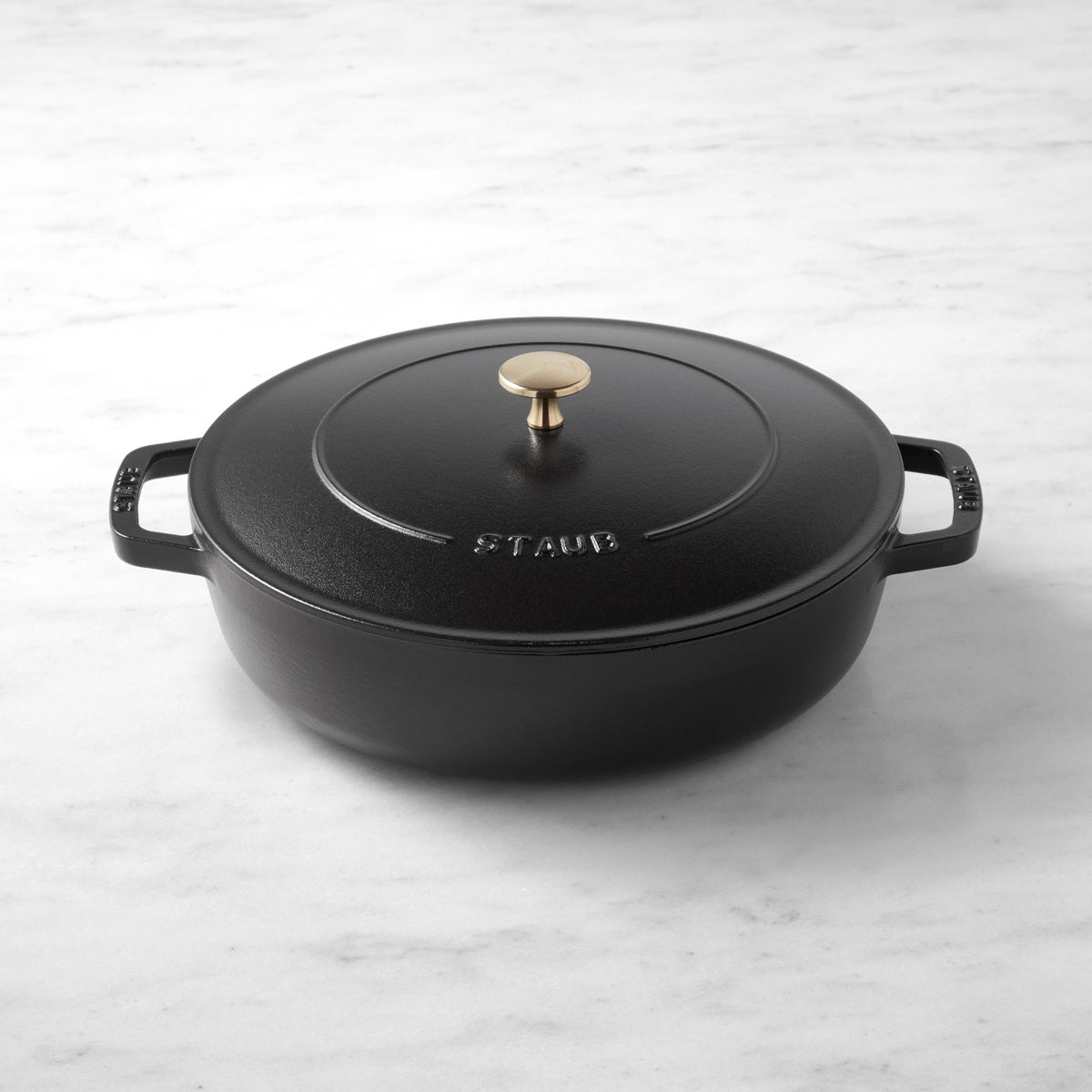 Staub x Smitten Kitchen Enameled Cast Iron Braiser 4-Qt,Matte Black,