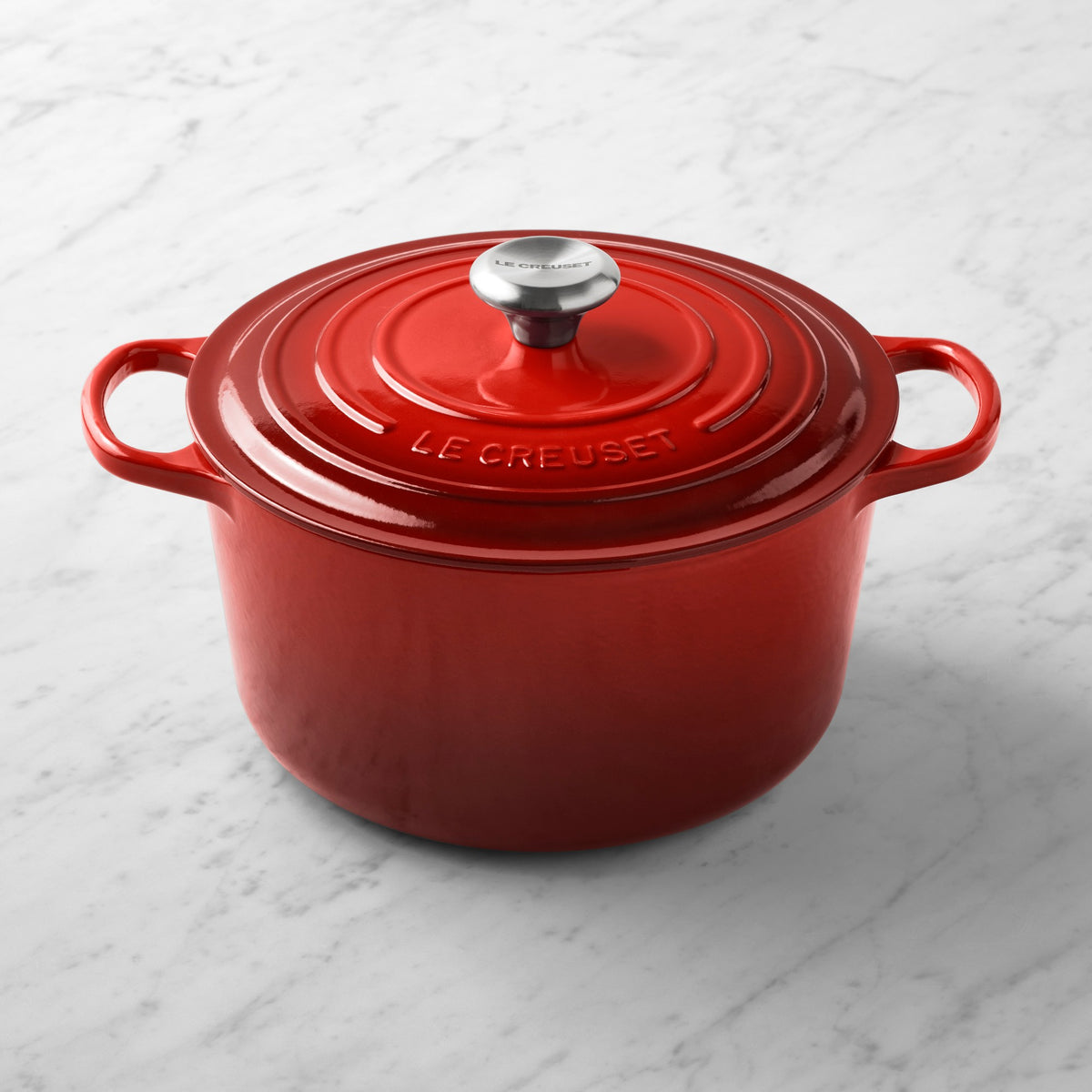 Le Creuset Signature Enameled Cast Iron Deep Round Oven, 6.5-Qt.,Cerise Red,