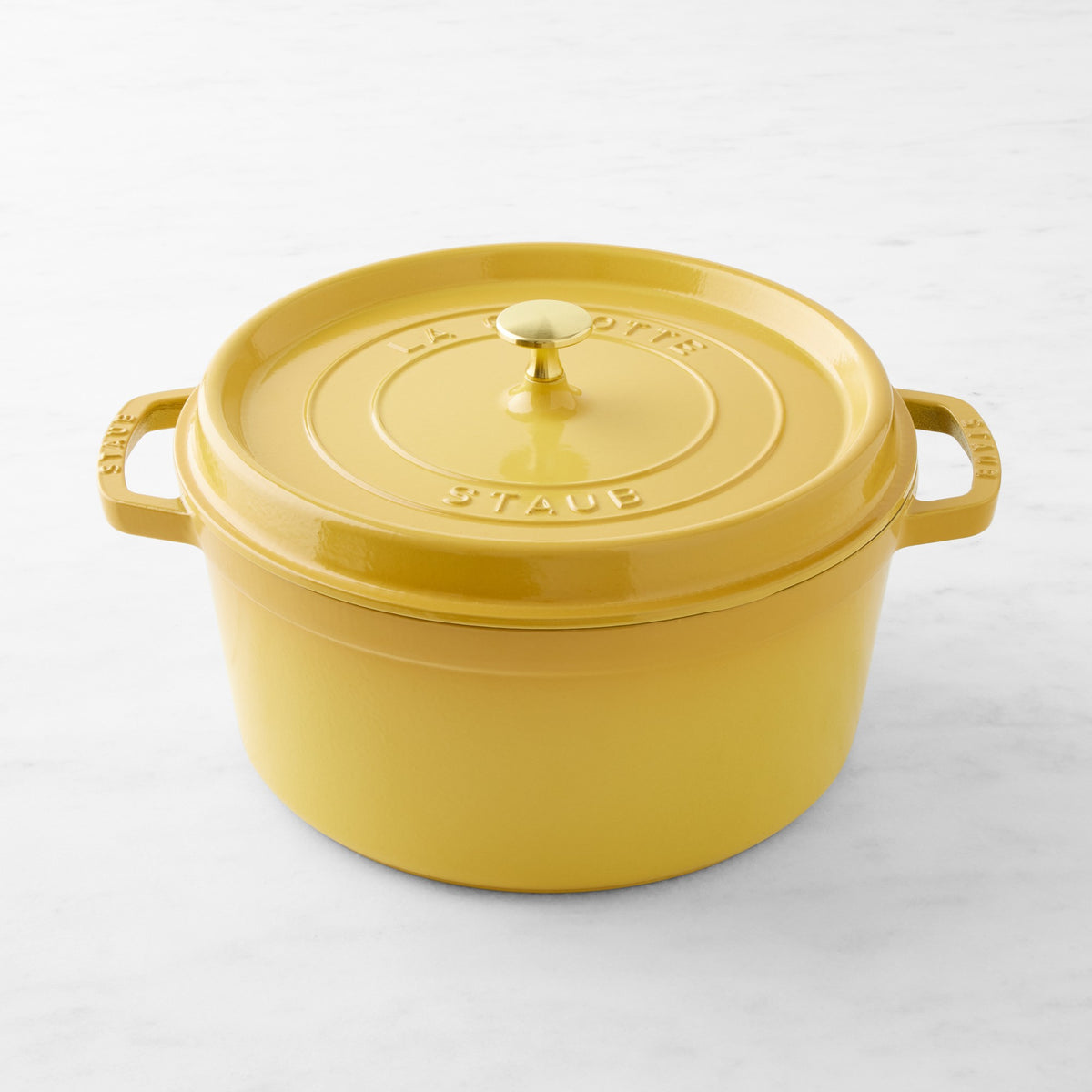 Staub Enameled Cast Iron Round Dutch Oven,Citron,7-Qt.