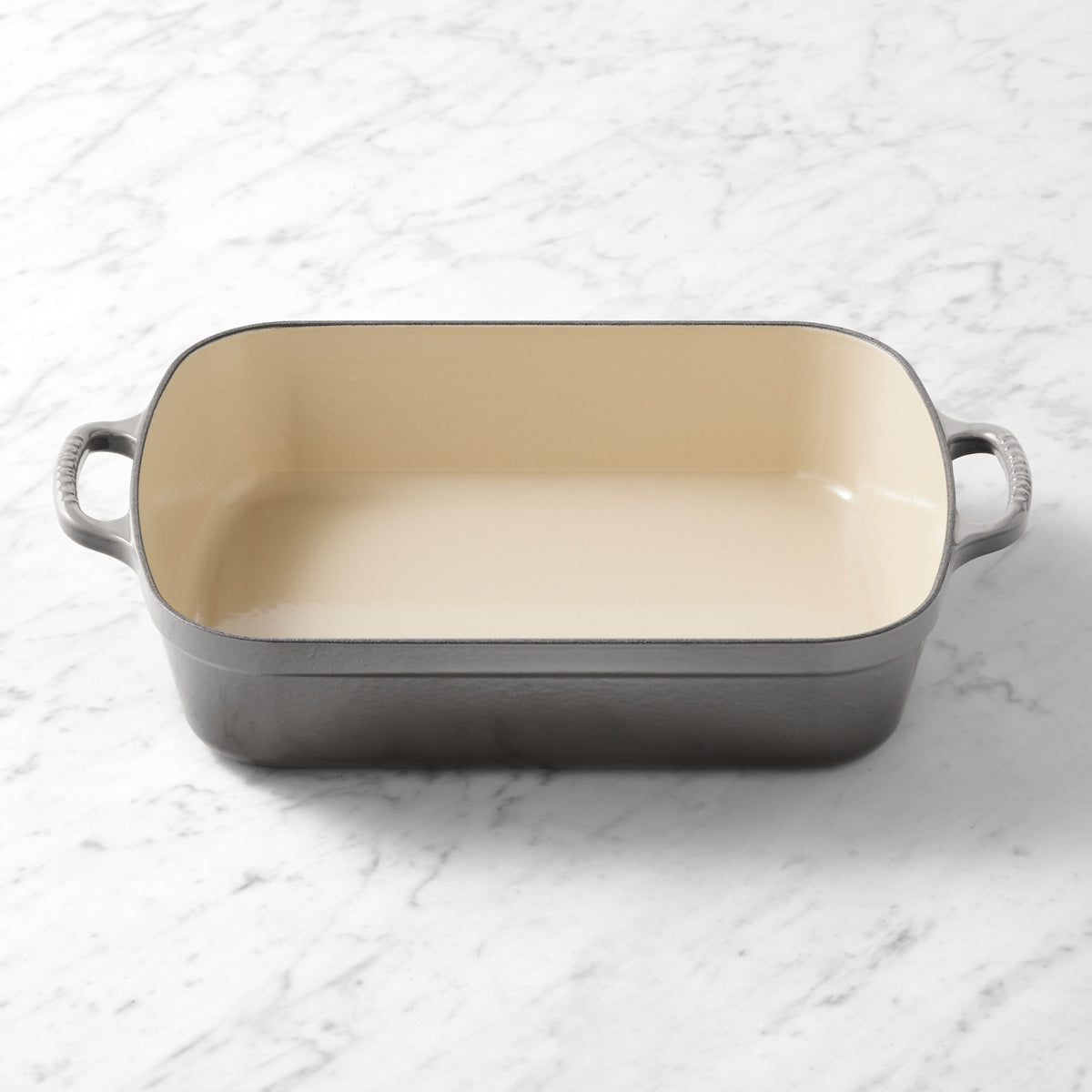 Le Creuset Signature Enameled Cast Iron Rectangular Roasting Pan, 5.25-Qt.,Oyster,