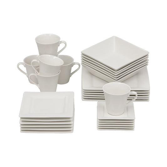 10 Strawberry Street Nova 30 Piece Dinnerware Set - Cream White