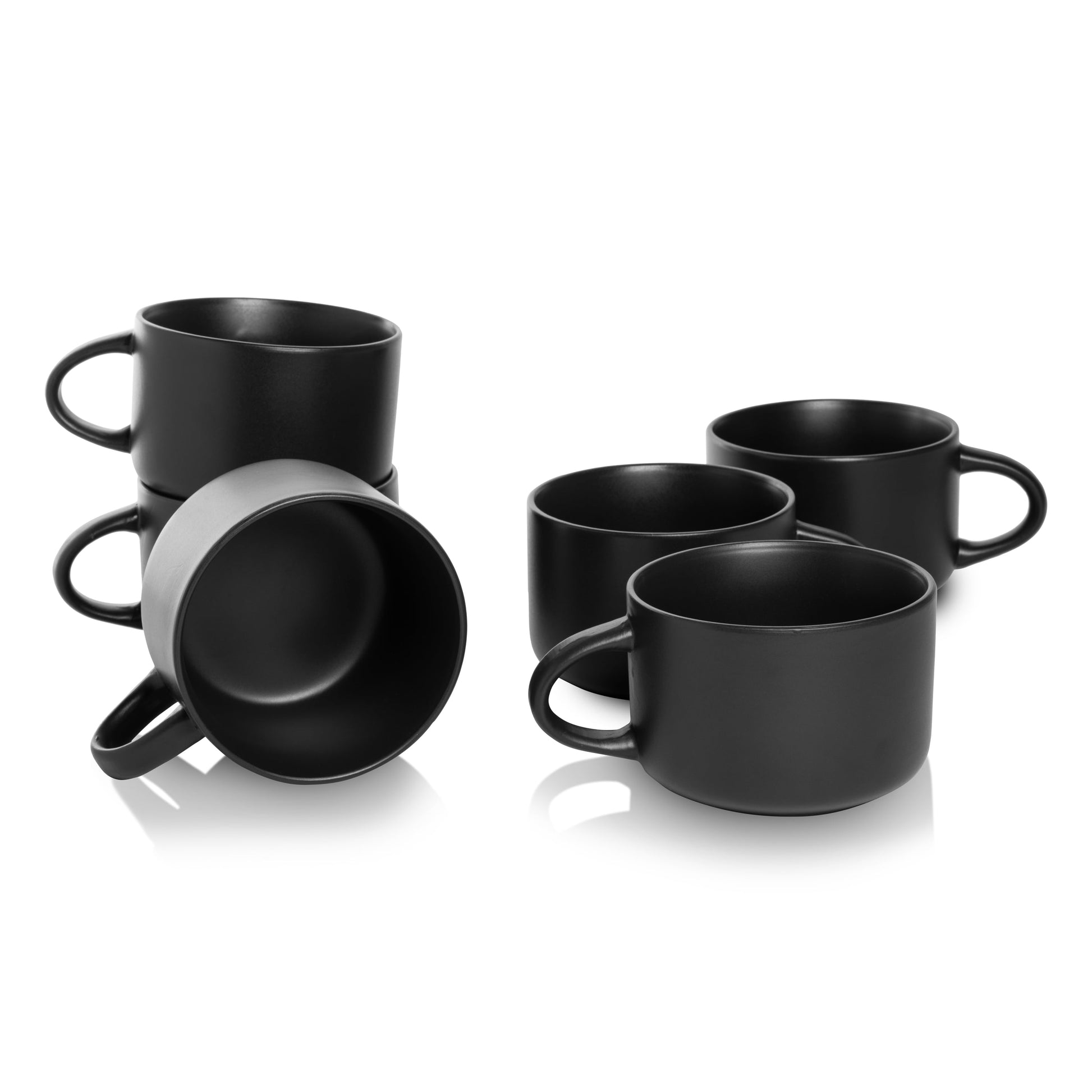 10 Strawberry Street Wazee Matte â€“ 4.75"/22 Oz Oversized Mug - Set of 6 - Red