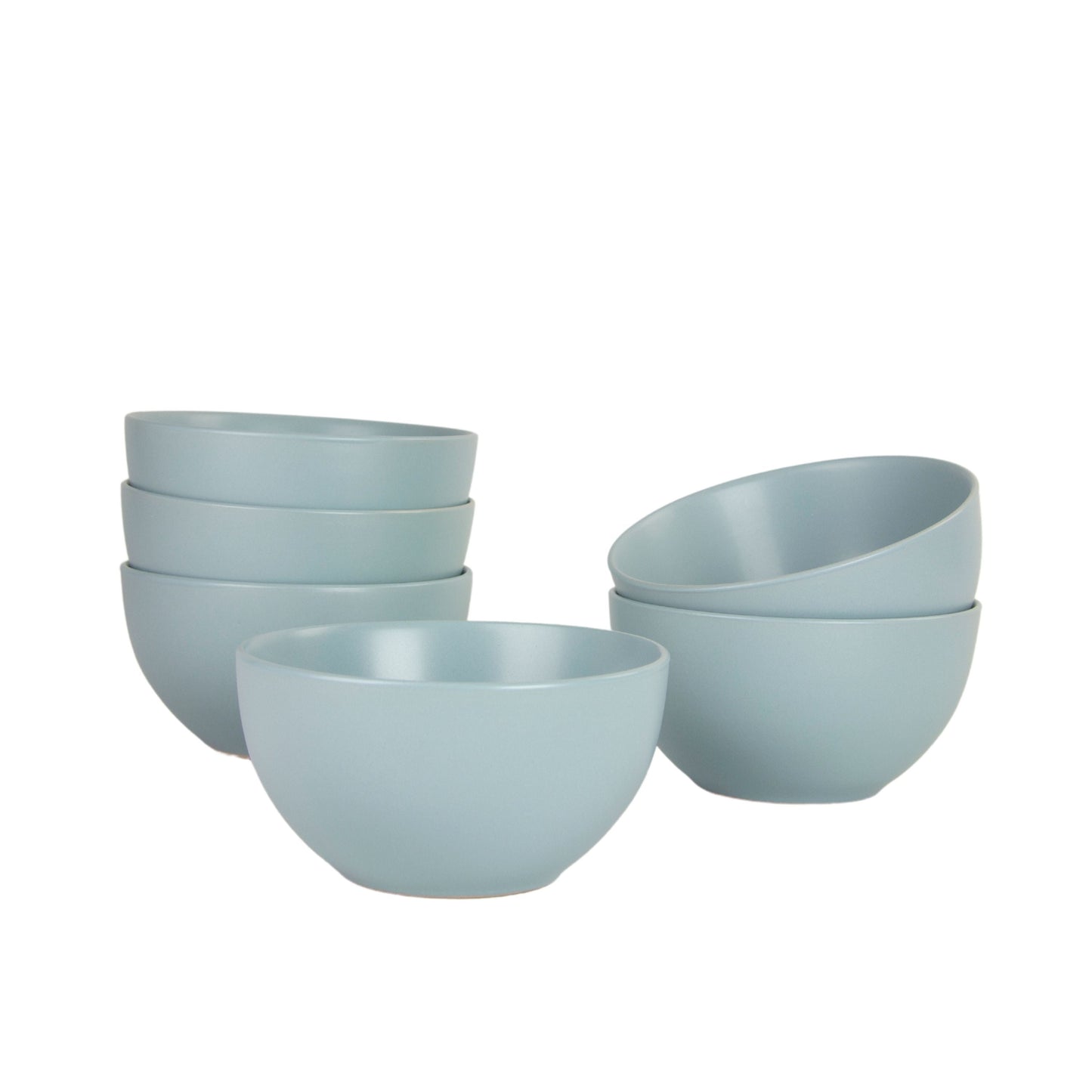 10 Strawberry Street Wazee Matte TazÃ³n de Cereal de 5.5"/20 Oz, Juego de 6, Azul Mineral