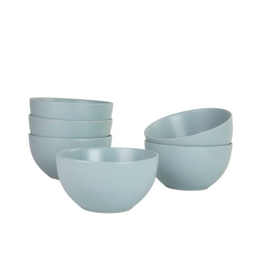 10 Strawberry Street Wazee Matte TazÃ³n de Cereal de 5.5"/20 Oz, Juego de 6, Azul Mineral