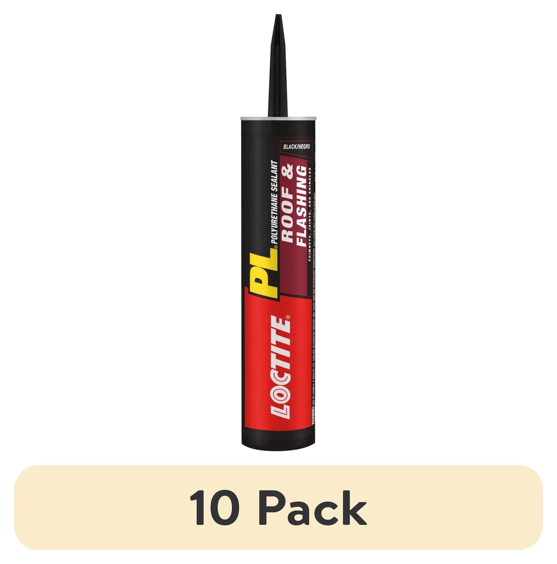 (10 pack) Loctite Pl Polyurethane Sealant Roof and Flashing, Pack of 1, Black 10 fl oz Cartridge