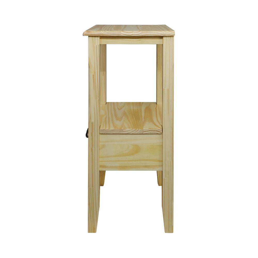 Casual Home Mesa Auxiliar Alta de 2 Niveles con CajÃ³n - Natural