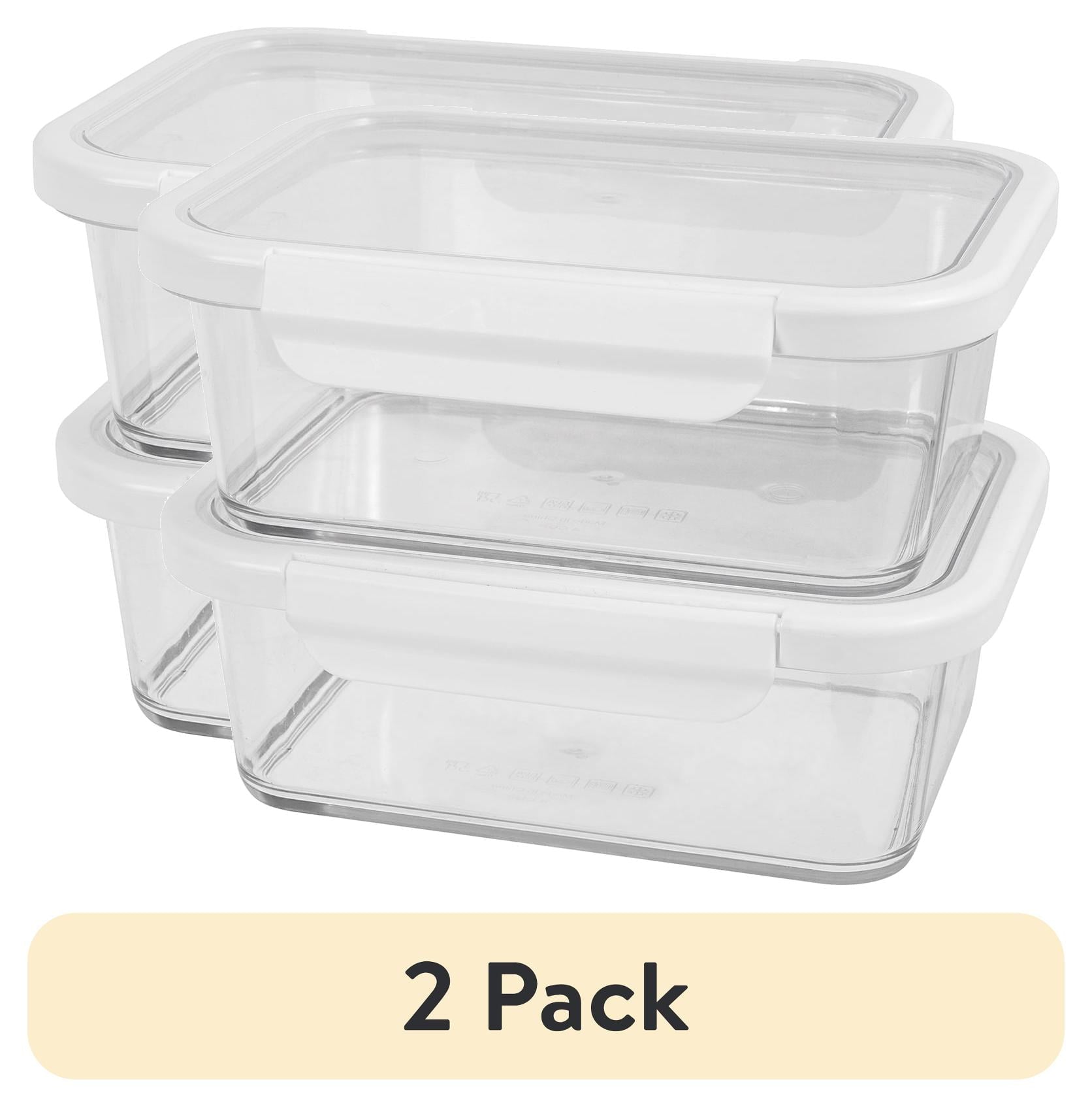 Better Homes & Gardens 4Cup Rectangle Tritan Food Storage Container with Tritan Lid. Set of 2, 4 Pieces, Made for Family Meals and Easy Serving