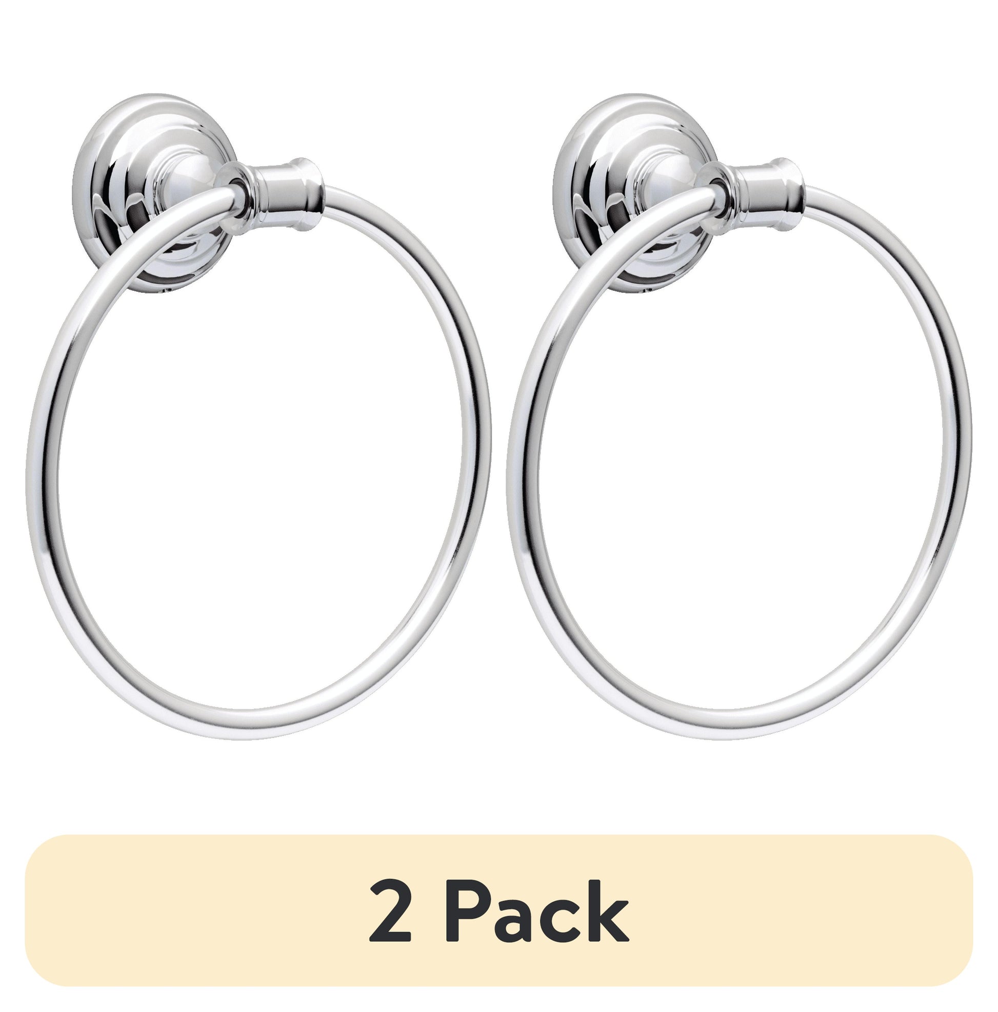(2 pack) Better Homes & Gardens Cameron Towel Ring, Chrome