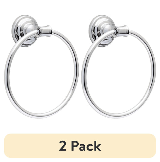 (2 pack) Better Homes & Gardens Cameron Towel Ring, Chrome