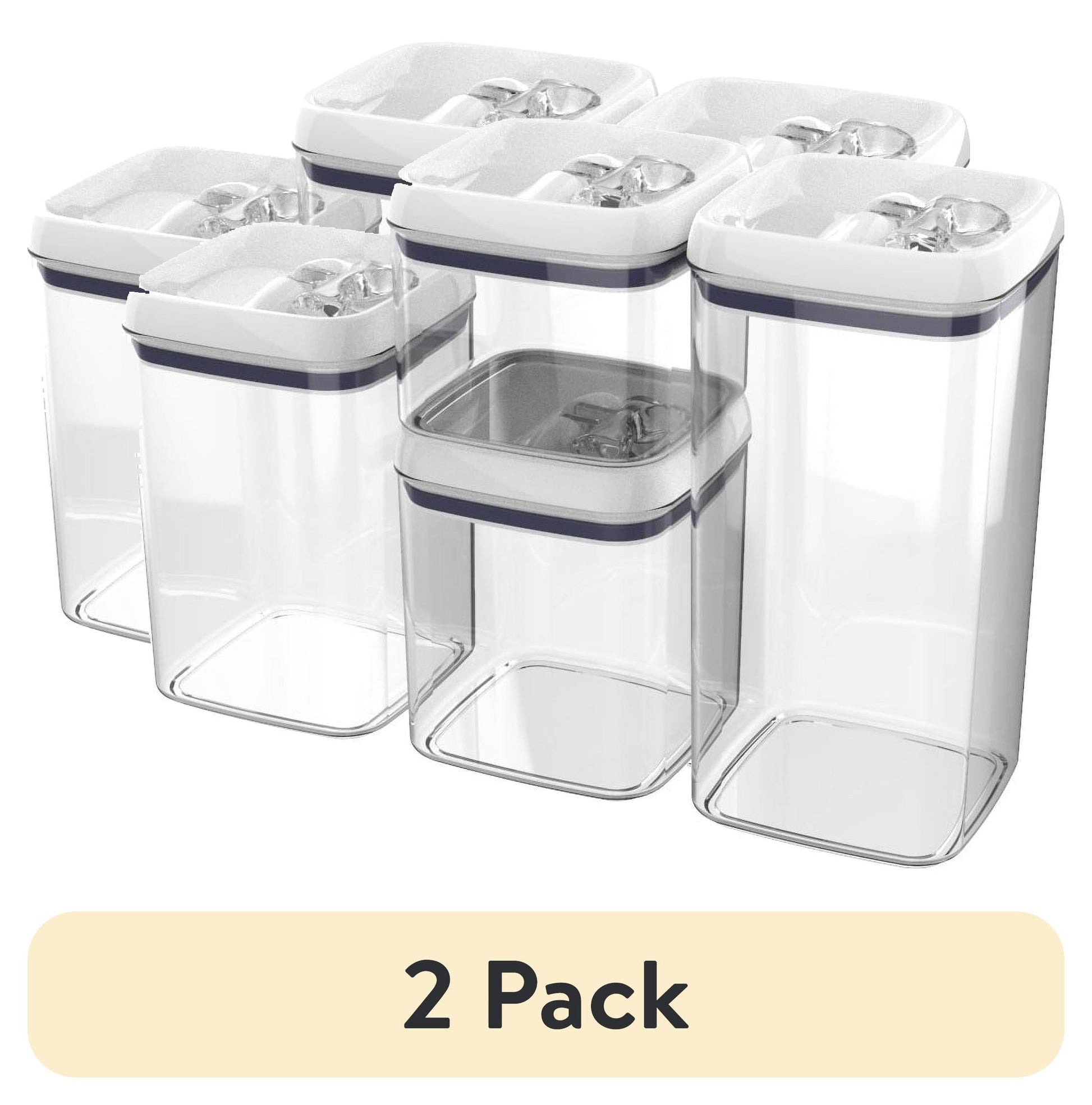 (2 pack) Better Homes & Gardens Flip-Tite 4-Pack Square Food Storage Container Set