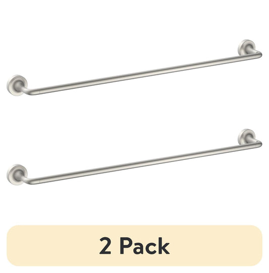 (1 pack) Better Homes & Gardens 24 Inch Satin Nickel Wall Mount Towel Bar Modern Collection