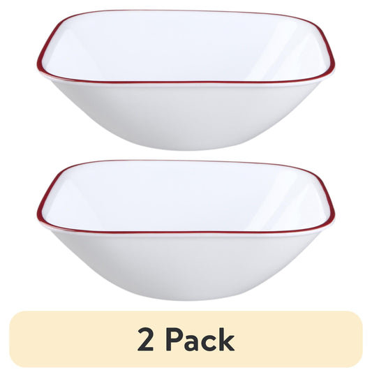 (2 pack) Corelle Square Splendor 22-oz Soup/Cereal Bowl
