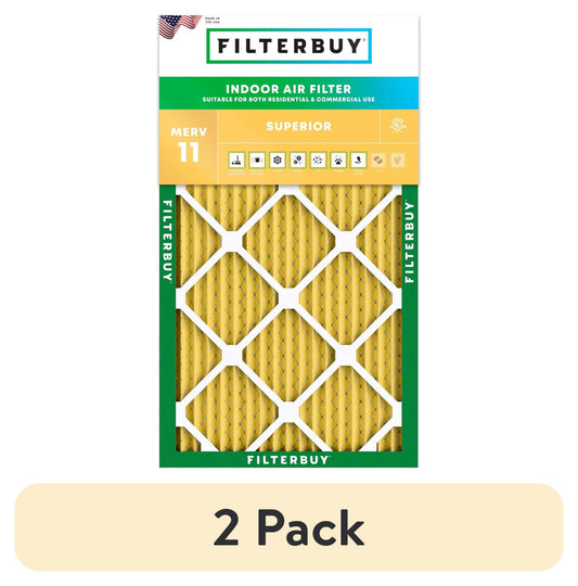 (2 pack) Filterbuy 14x25x1 MERV 11 Allergen Defense, Pleated HVAC AC Furnace Air Filters (1-Pack)