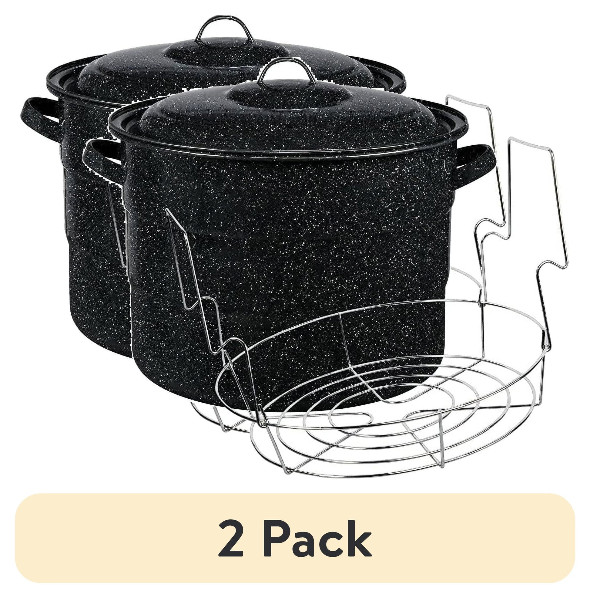 Granite Ware 21.5 Quart Water Bath Canner, Large Enamel Canning Pot with Rack, Canning Supplies for Jam, Salsa and Pickles